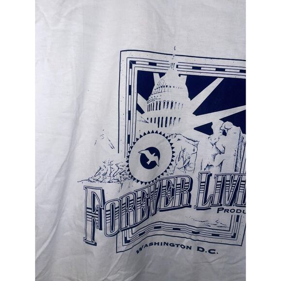 Vintage Misprint Shirt Forever Living Products Washington White L Test Print - Picture 3 of 11